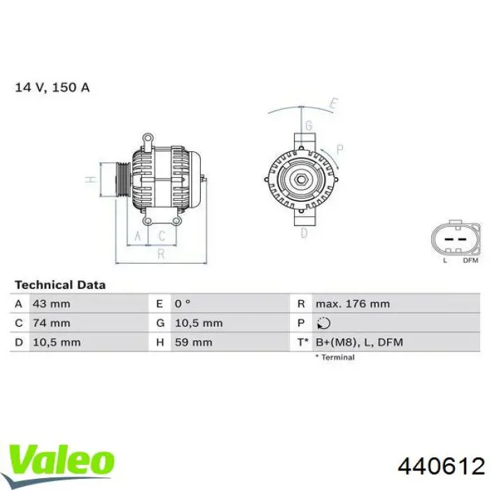 Генератор VALEO 440612 ціна, від 166.49 USD