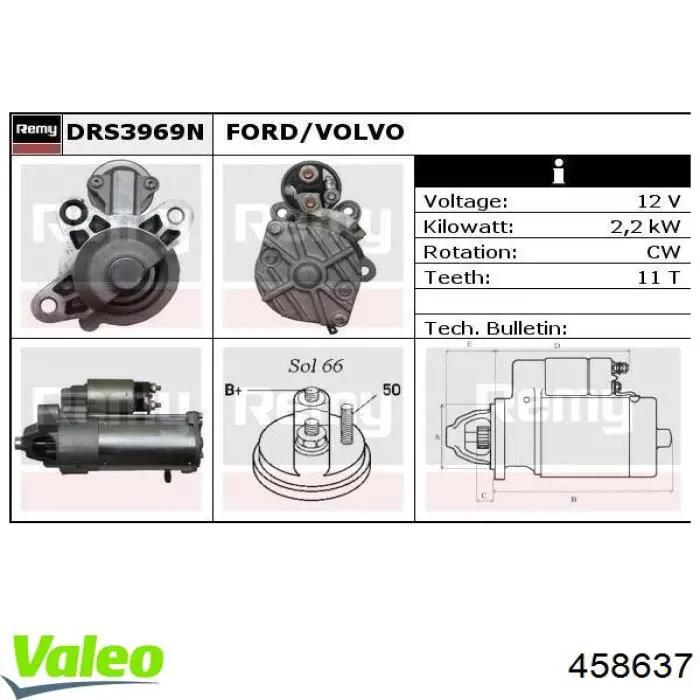 Стартер VALEO 458637 ціна, від 117.80 USD