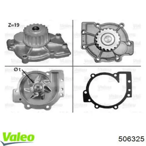 Помпа охолодження VALEO 506325 ціна, від 30.41 USD