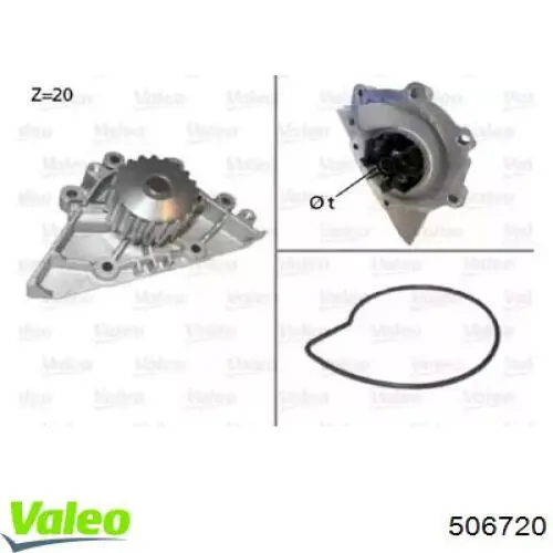 Купити 506720 VALEO Насос охолоджуючої рідини