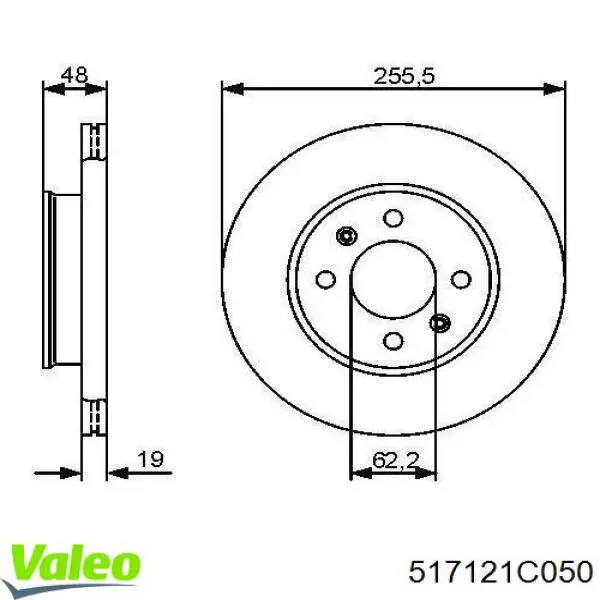517121C050 VALEO Гальмо дискове переднє