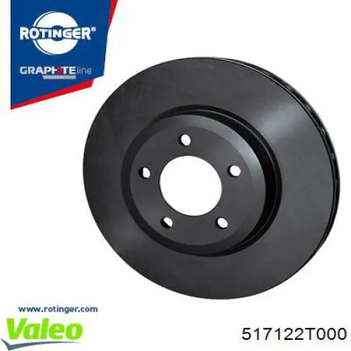 Диск переднього гальма VALEO 517122T000 ціна, від 61.55 USD