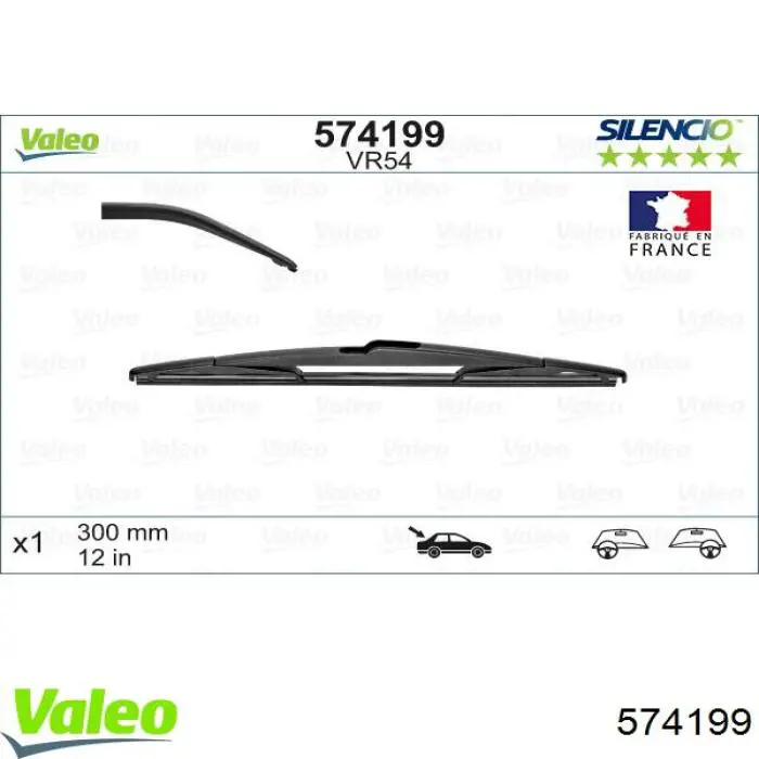 Щітка склоочисника заднього скла VALEO 574199 ціна, від 7.99 USD