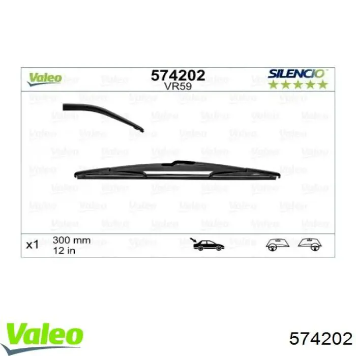 574202 VALEO Щітка склоочисника задня