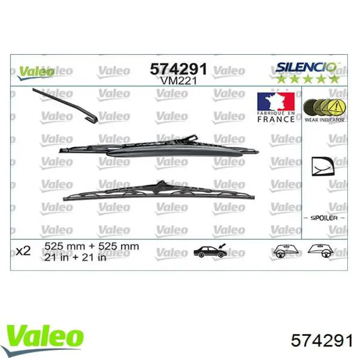 Щітка-двірник лобового скла, водійська 574291 VALEO
