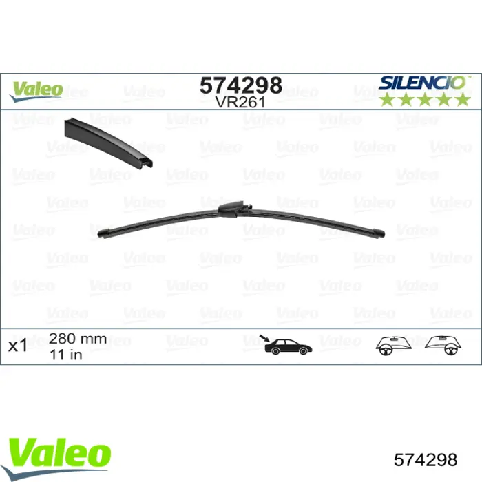 Купити 574298 VALEO Щітка задня