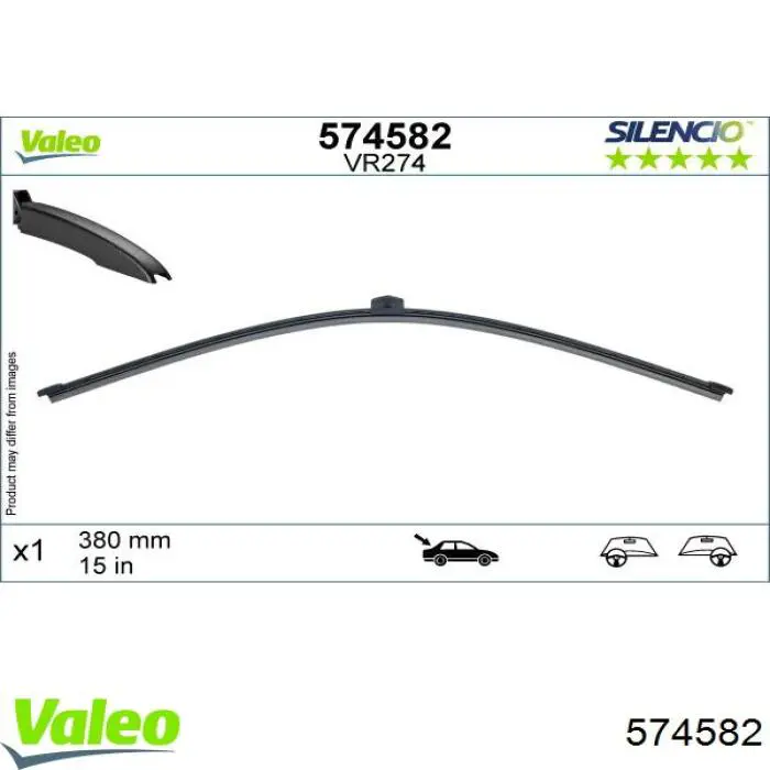 574582 VALEO Щітка склоочисника задня