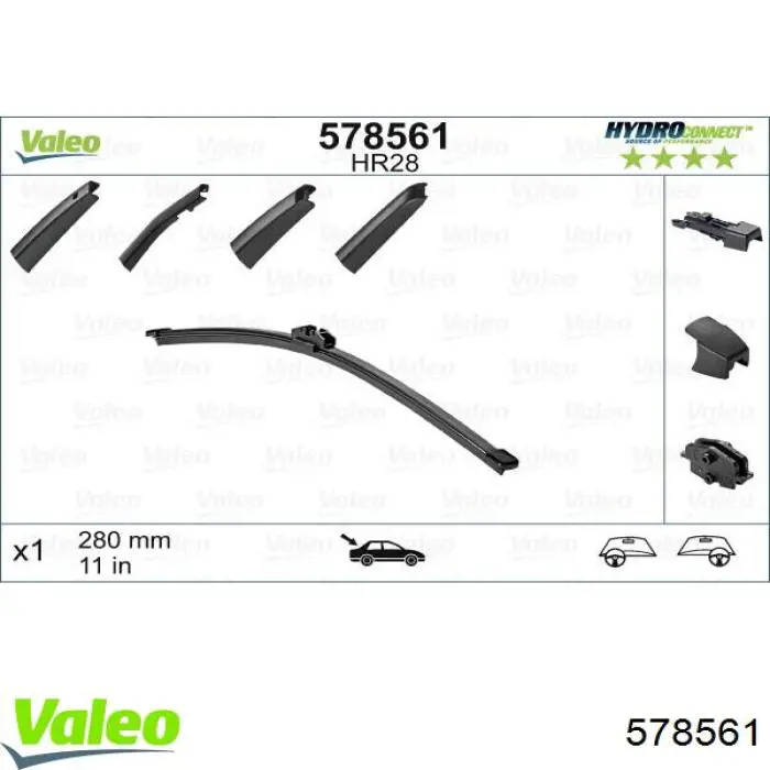 Купити 578561 VALEO Щітка задня