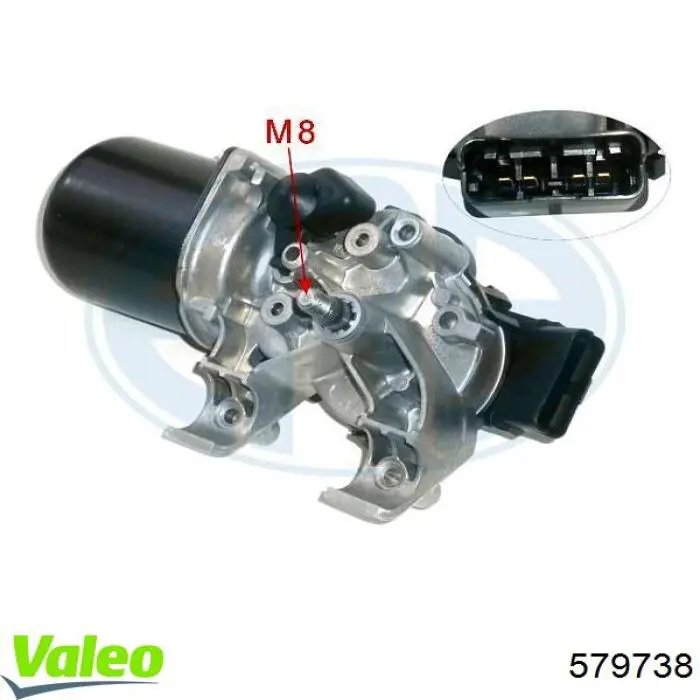 Мотор склоочисника скла (трапеції) VALEO 579738