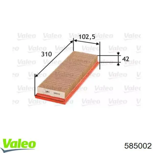 Повітряний фільтр 585002 VALEO
