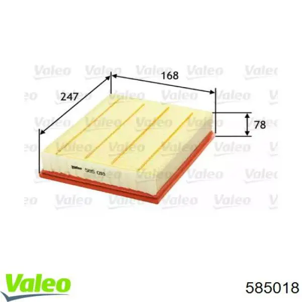 Повітряний фільтр 585018 VALEO
