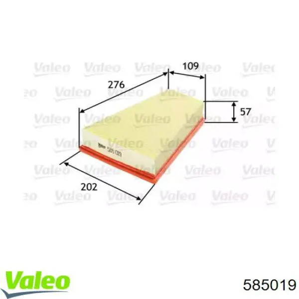 Купити 585019 VALEO Автомобільний фільтр повітря