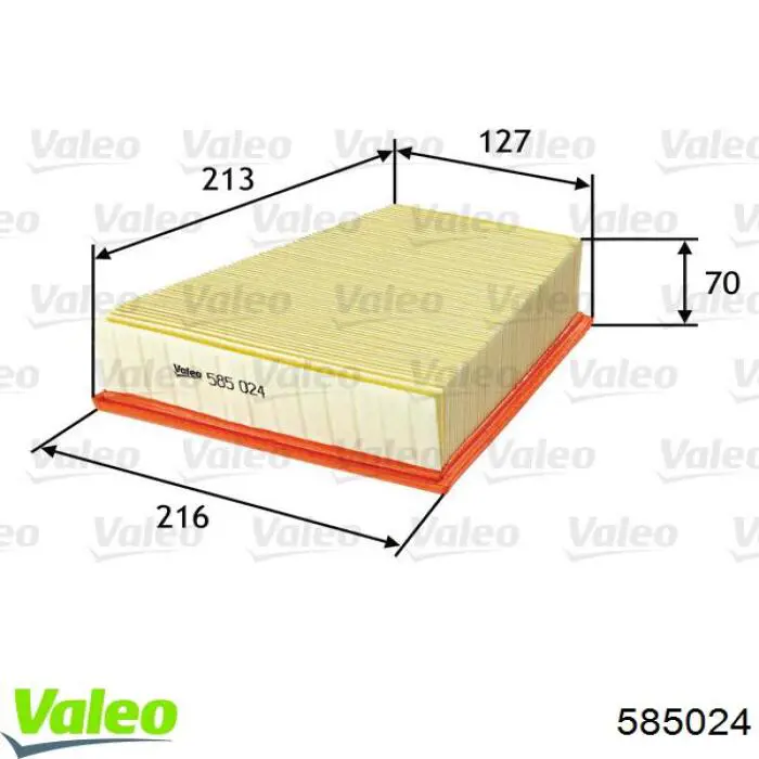 Елемент повітряного фільтра VALEO 585024 ціна, від 6.99 USD