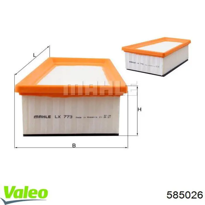 585026 VALEO Повітряний фільтр двигуна