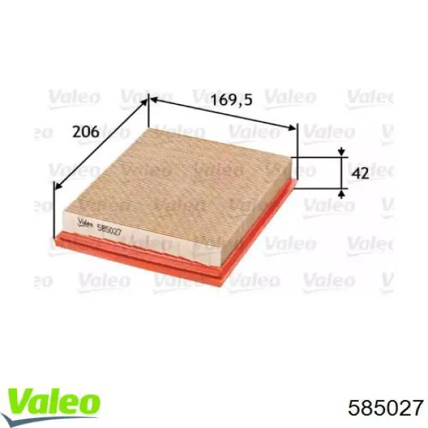 585027 VALEO фільтр повітряний