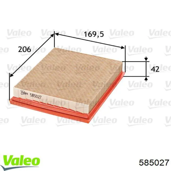585027 VALEO Повітряний фільтр двигуна