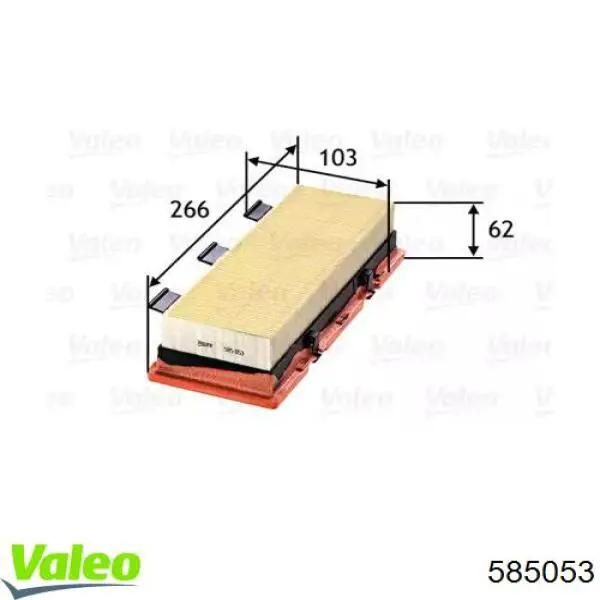 Елемент повітряного фільтра VALEO 585053 ціна, від 6.29 USD
