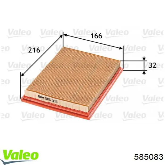 585083 VALEO Повітряний фільтр двигуна