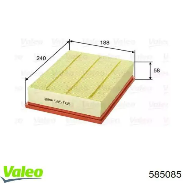 Елемент повітряного фільтра VALEO 585085 ціна, від 5.70 USD