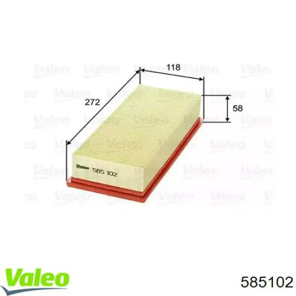 Повітряний фільтр 585102 VALEO