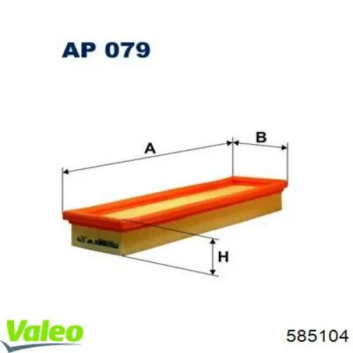 Елемент повітряного фільтра VALEO 585104 ціна, від 4.79 USD