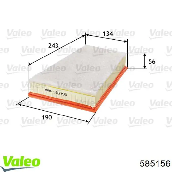 Купити 585156 VALEO Автомобільний фільтр повітря