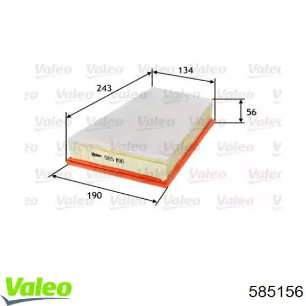 585156 VALEO Повітряний фільтр двигуна