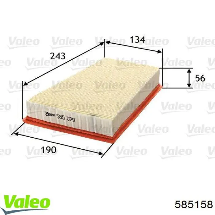 585158 VALEO Повітряний фільтр двигуна