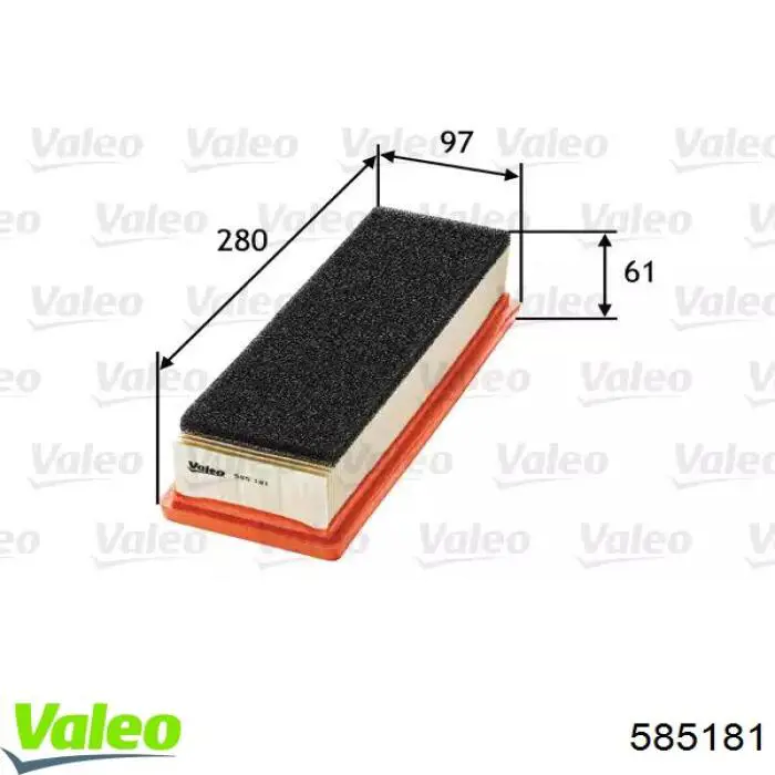 Повітряний фільтр 585181 VALEO