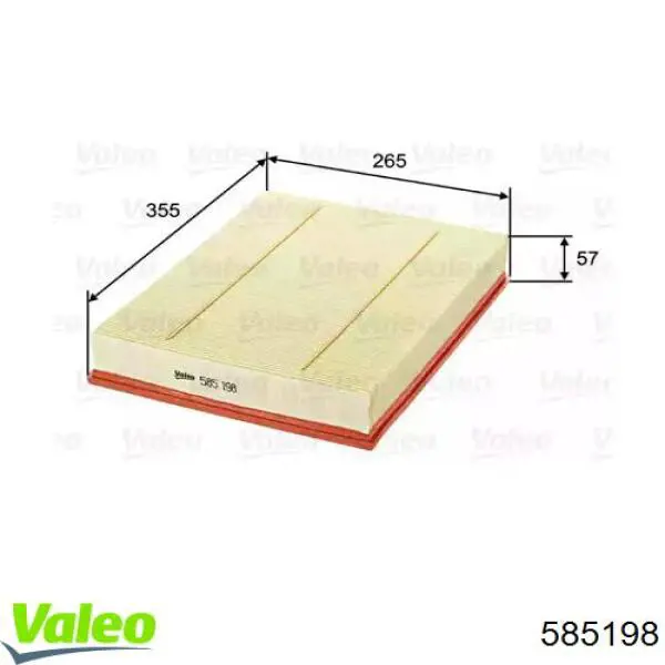 585198 VALEO Повітряний фільтр двигуна