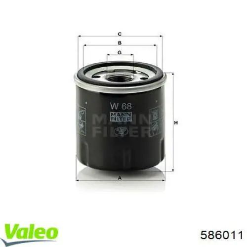 Масляний фільтр двигуна VALEO 586011 ціна, від 5.06 USD