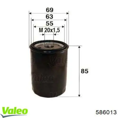 586013 VALEO фільтр масляний