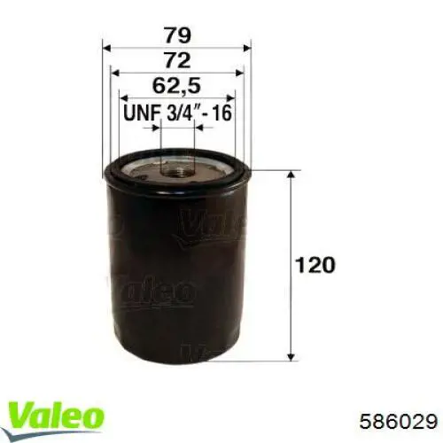 586029 VALEO фільтр масляний