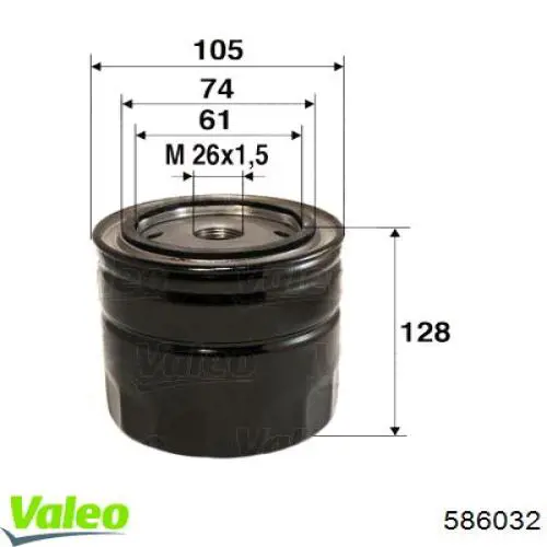 586032 VALEO фільтр масляний