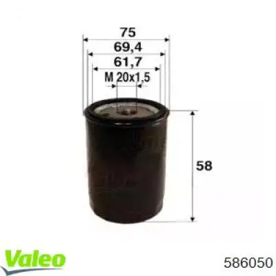 586050 VALEO фільтр масляний