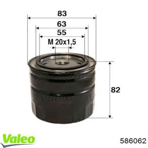586062 VALEO фільтр масляний