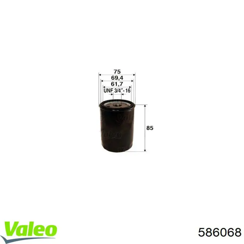 586068 VALEO фільтр масляний