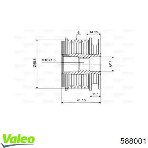 Шків генератора 030903119D VAG