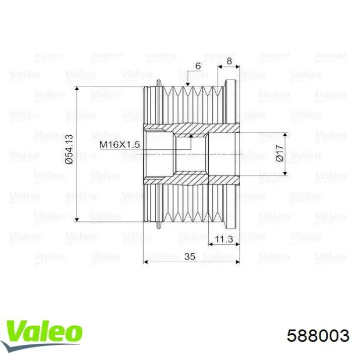 Шків генератора 588003 VALEO