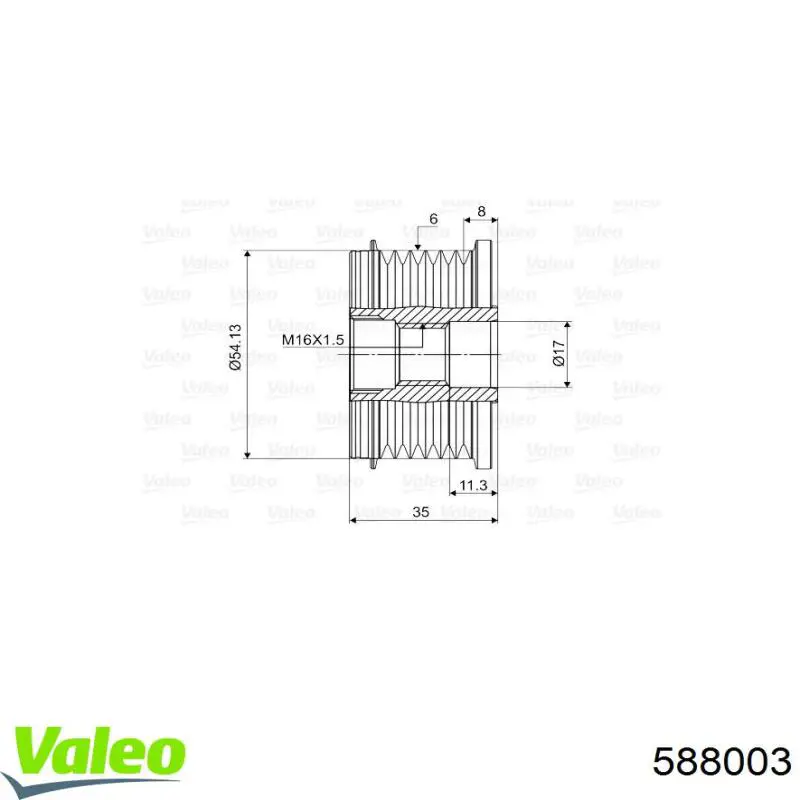 Купити 588003 VALEO Шків генератора
