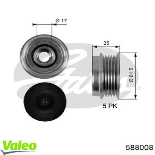 Купити 588008 VALEO Шків генератора