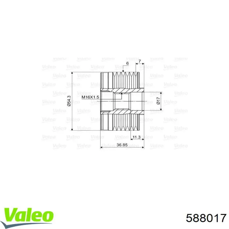 Інерційний шків VALEO 588017 ціна, від 28.11 USD