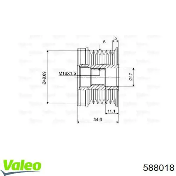Шків генератора 588018 VALEO