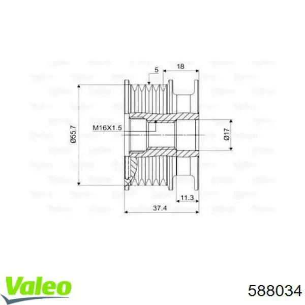 Купити 588034 VALEO Шків генератора