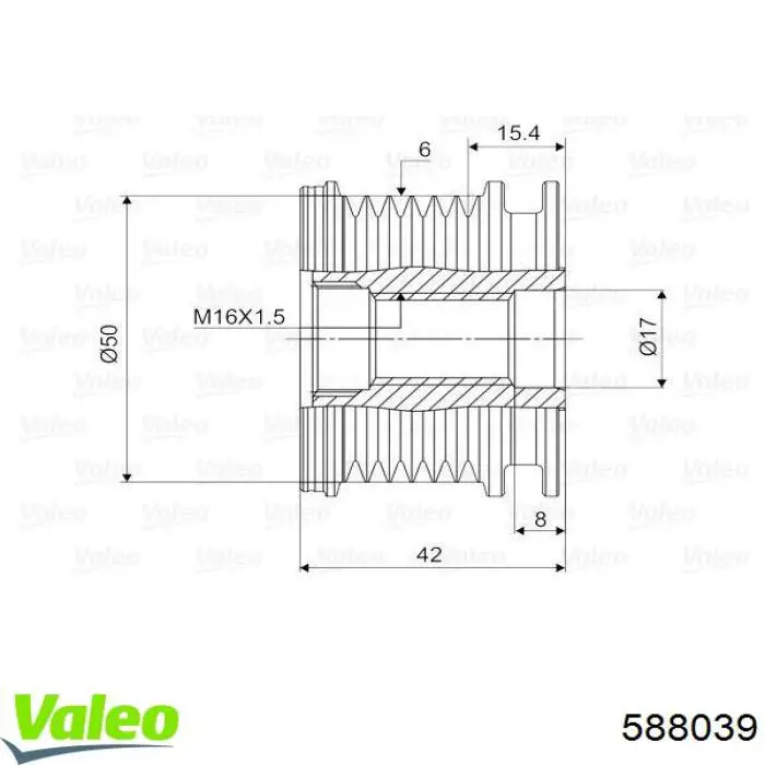 Шків генератора 588039 VALEO