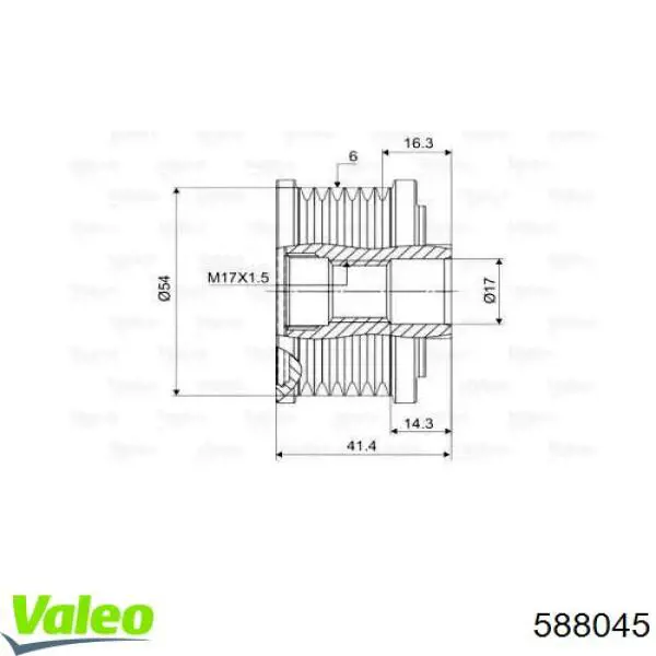 Шків генератора 588045 VALEO