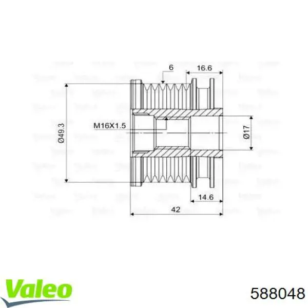 588048 VALEO Обгонна муфта генератора