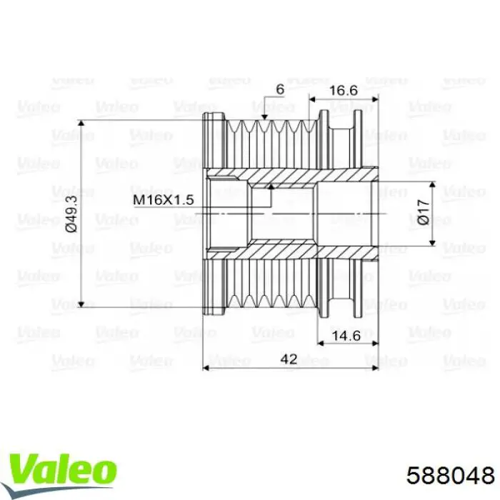 Купити 588048 VALEO Шків генератора