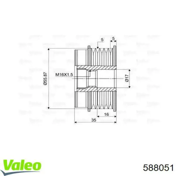 Шків генератора 588051 VALEO