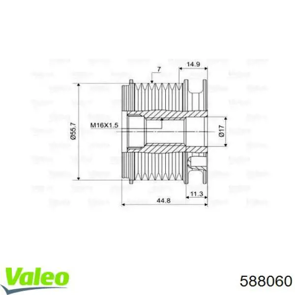 Шків генератора 588060 VALEO